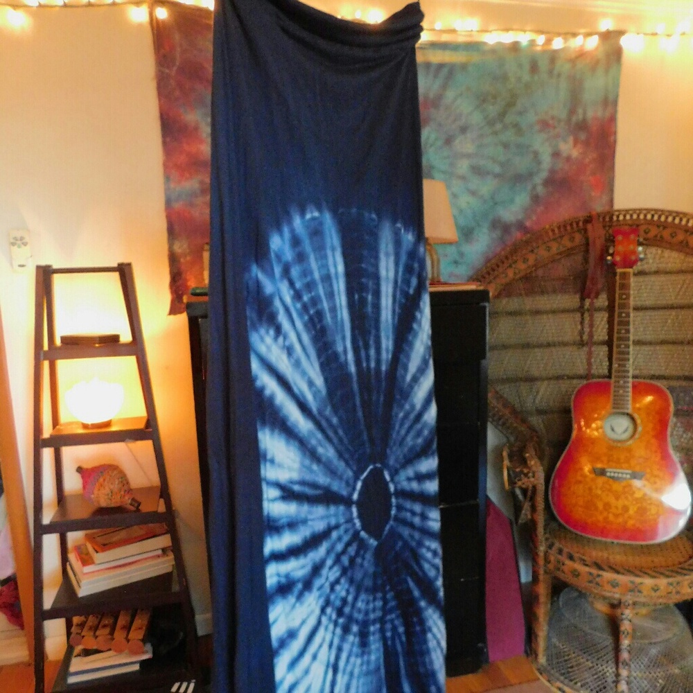 Cynthia Rowley Navy Tie dye maxi skirt